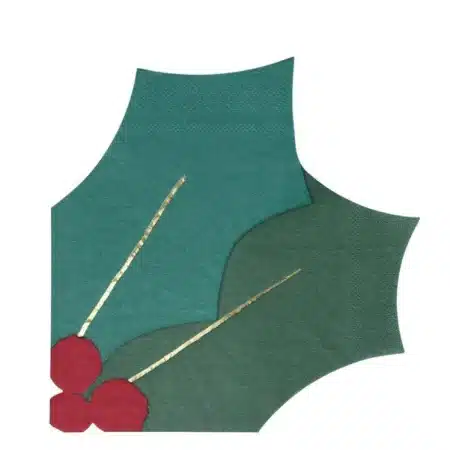 Kerst servetten groen (16st) Meri Meri