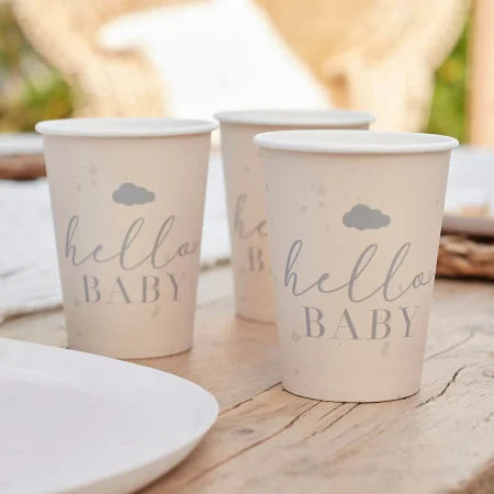 Hello baby babyshower beker neutraal