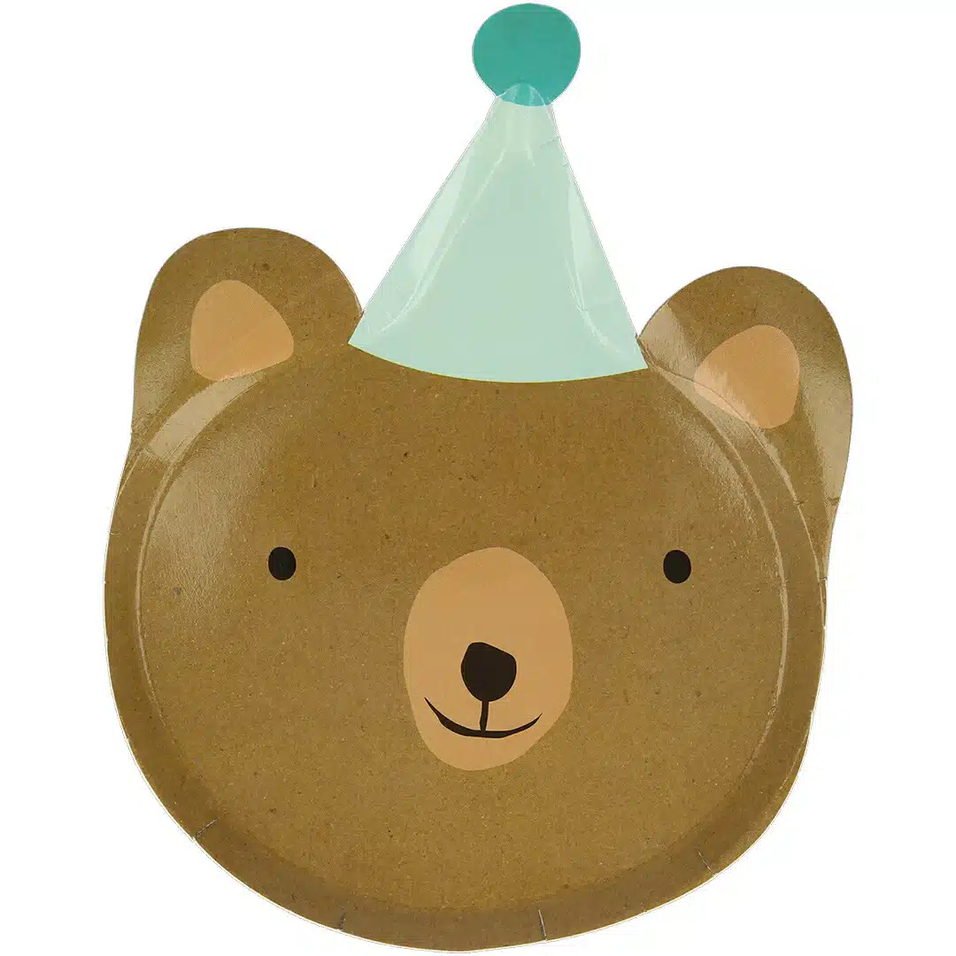 Feesttafel met kleurrijke Meri Meri dierenbordjes